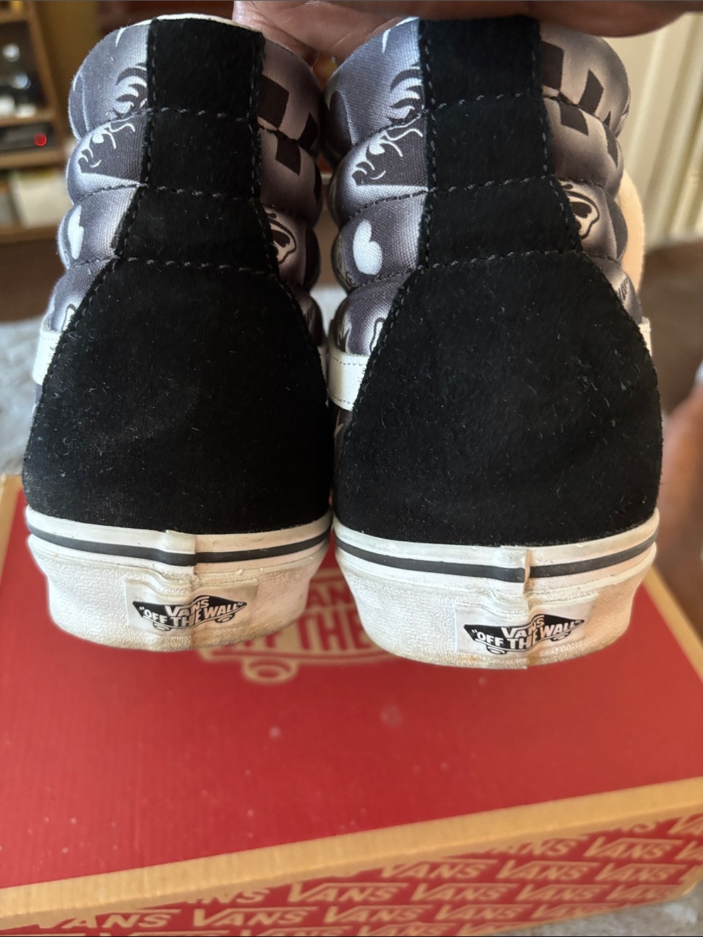 Vans Black and White High-Top Skate Sneakers - Picture 7 of 10